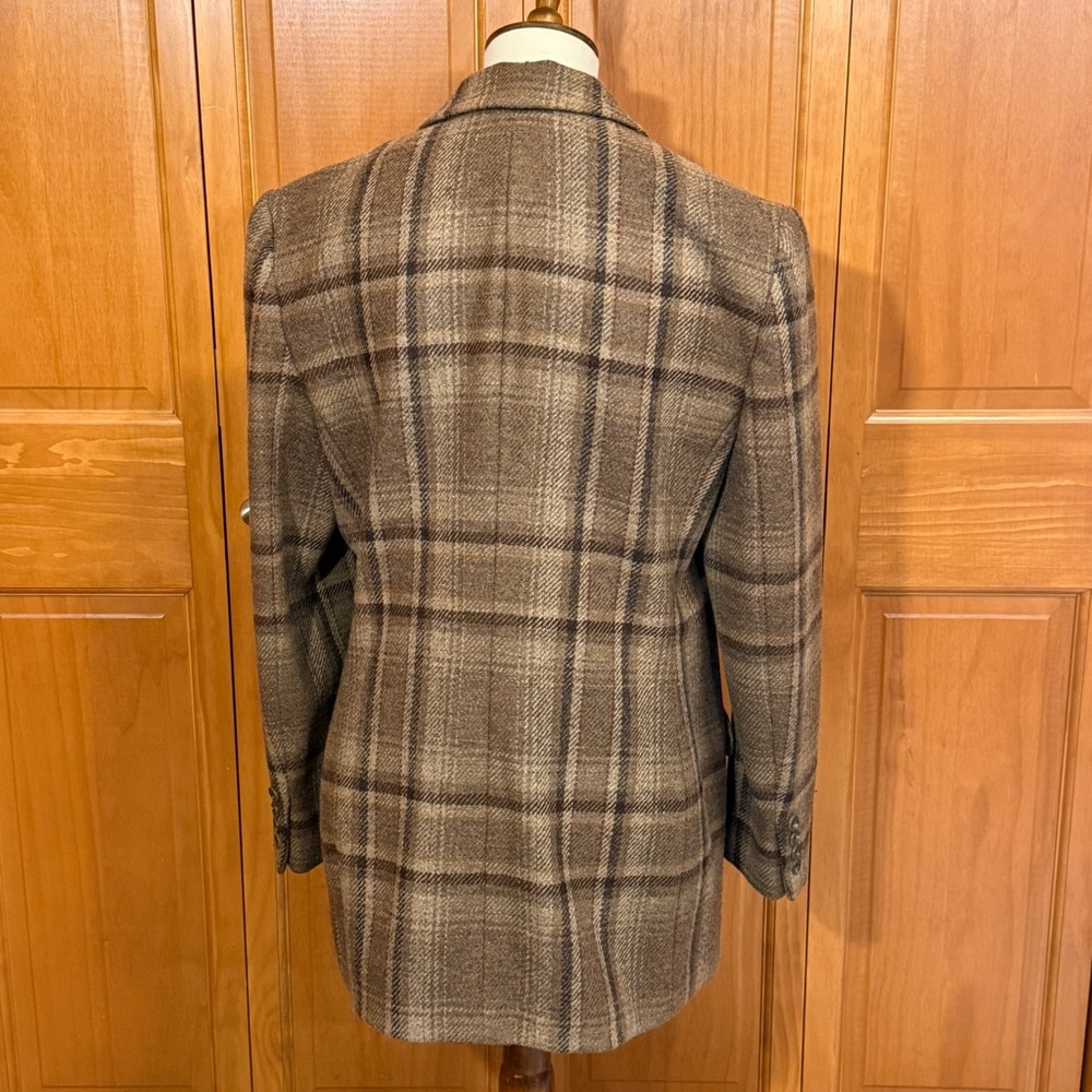 Lauren Ralph Lauren Brown Plaid Wool Blazer Jacket - Picture 4 of 10
